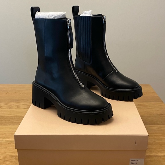 Loeffler Randall Shoes - New in Box Loeffler Randall size 9 Trixie Black Zip Front Lug Boot